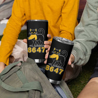 8647 Black Cat Golden Hair Prey Tumbler Cup Funny Coded Political Satire