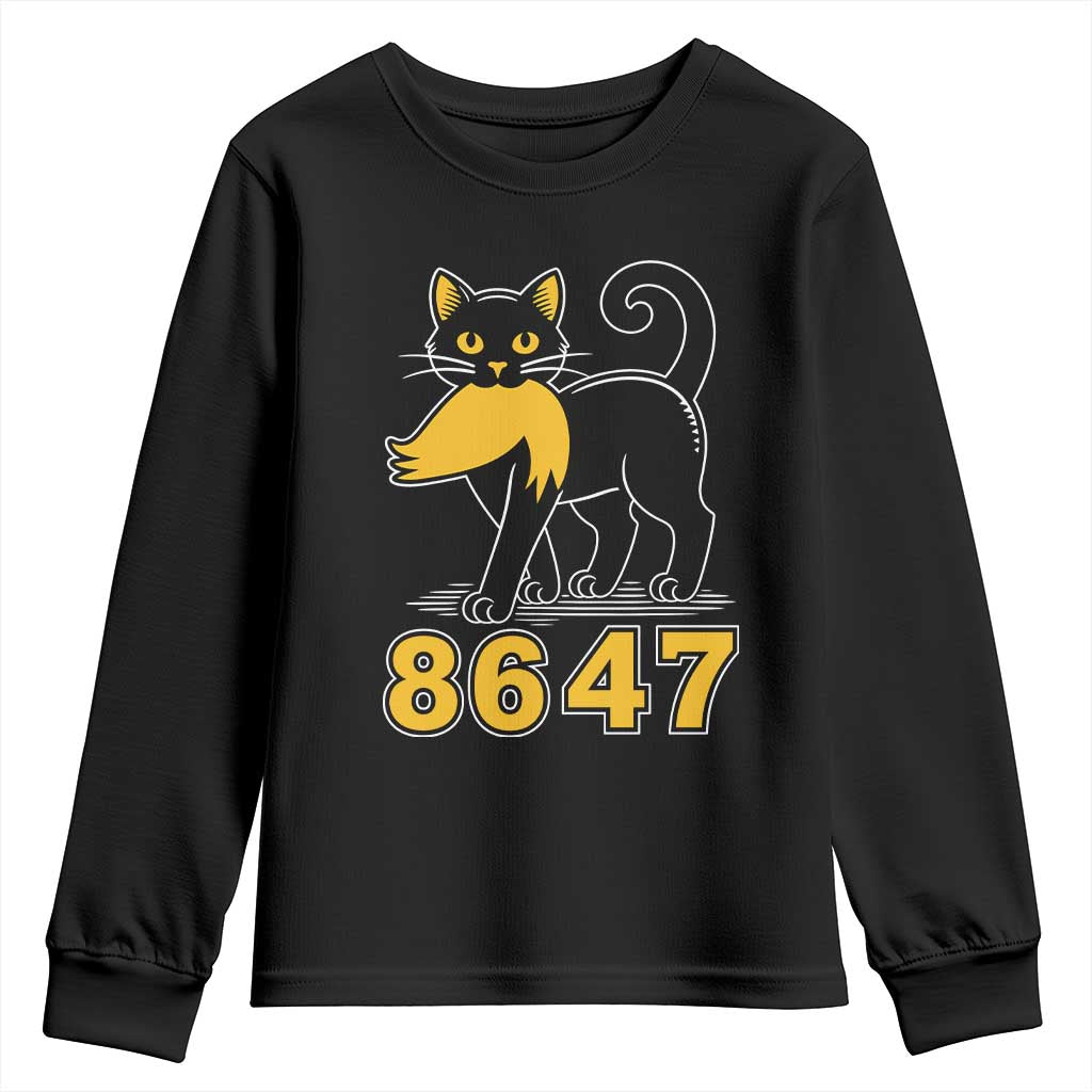 8647 Black Cat Golden Hair Prey Youth Sweatshirt Funny Coded Political Satire