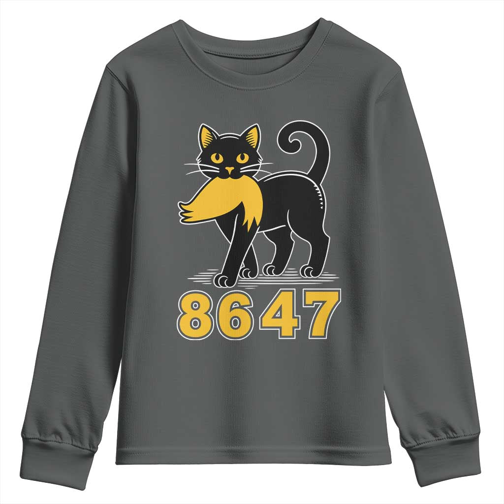 8647 Black Cat Golden Hair Prey Youth Sweatshirt Funny Coded Political Satire