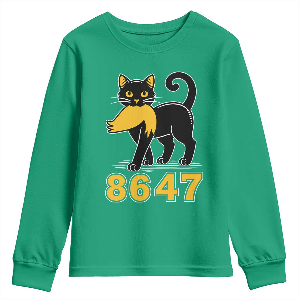 8647 Black Cat Golden Hair Prey Youth Sweatshirt Funny Coded Political Satire