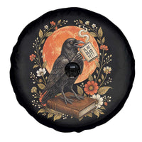Is He Dead Yet Raven Drinking Coffee Spare Tire Cover Vintage Book Political Dark Humor