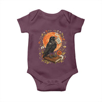 Is He Dead Yet Raven Drinking Coffee Baby Onesie Vintage Book Political Dark Humor