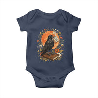 Is He Dead Yet Raven Drinking Coffee Baby Onesie Vintage Book Political Dark Humor