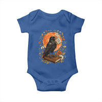 Is He Dead Yet Raven Drinking Coffee Baby Onesie Vintage Book Political Dark Humor
