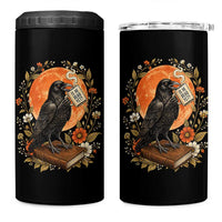 Is He Dead Yet Raven Drinking Coffee 4 in 1 Can Cooler Tumbler Vintage Book Political Dark Humor