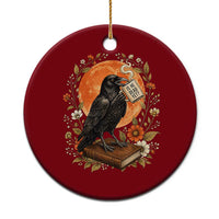 Is He Dead Yet Raven Drinking Coffee Ceramic Ornament Vintage Book Political Dark Humor