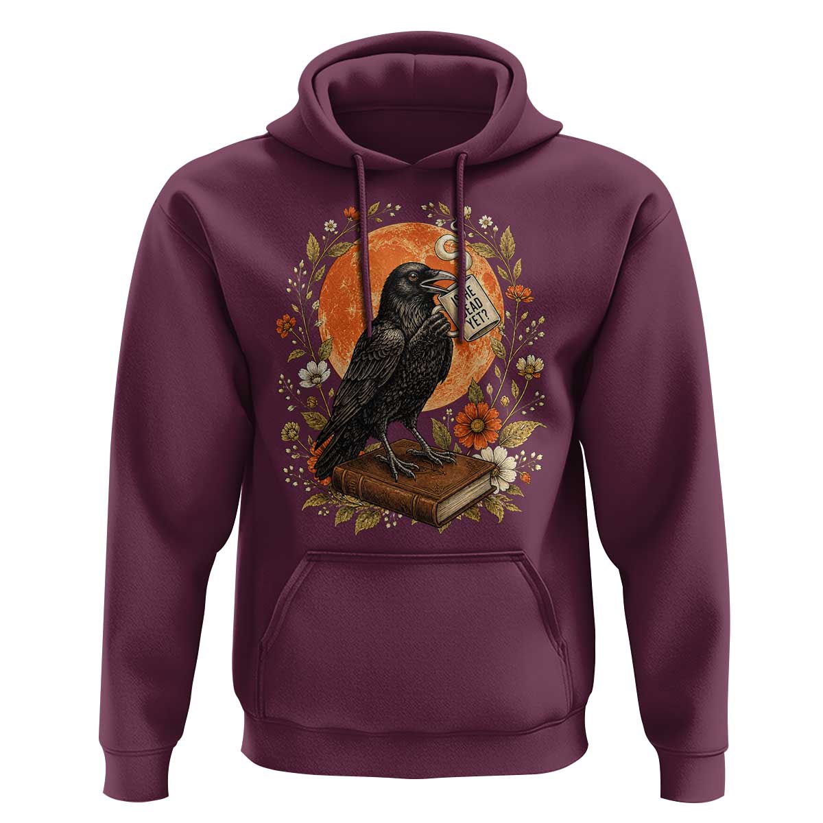 Is He Dead Yet Raven Drinking Coffee Hoodie Vintage Book Political Dark Humor