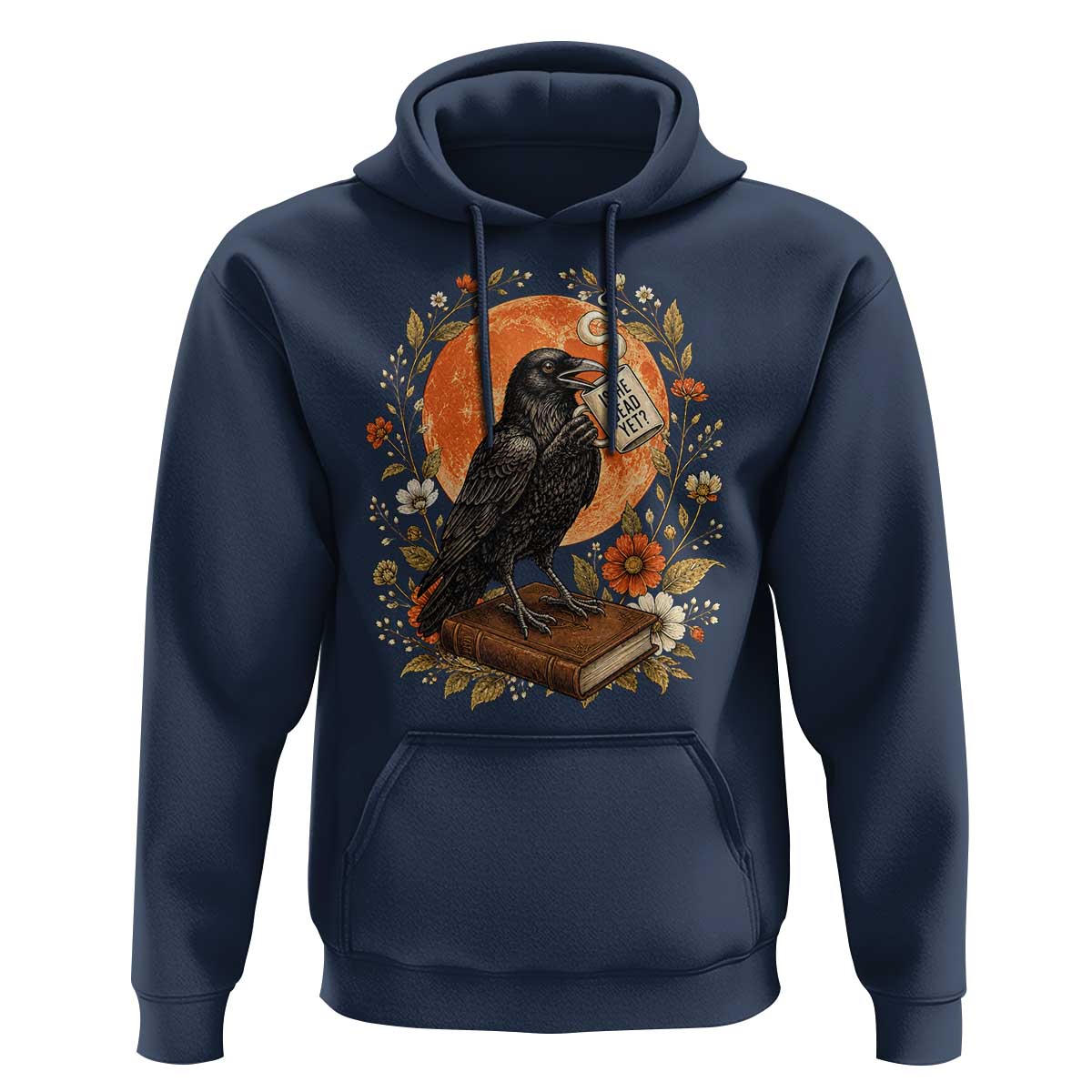 Is He Dead Yet Raven Drinking Coffee Hoodie Vintage Book Political Dark Humor