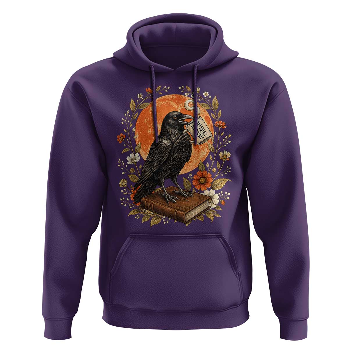 Is He Dead Yet Raven Drinking Coffee Hoodie Vintage Book Political Dark Humor