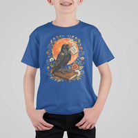 Is He Dead Yet Raven Drinking Coffee T Shirt For Kid Vintage Book Political Dark Humor