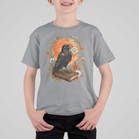 Is He Dead Yet Raven Drinking Coffee T Shirt For Kid Vintage Book Political Dark Humor