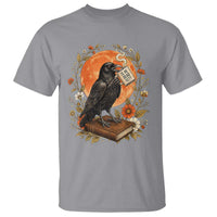 Is He Dead Yet Raven Drinking Coffee T Shirt Vintage Book Political Dark Humor