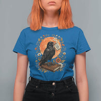 Is He Dead Yet Raven Drinking Coffee T Shirt For Women Vintage Book Political Dark Humor