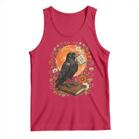 Is He Dead Yet Raven Drinking Coffee Tank Top Vintage Book Political Dark Humor