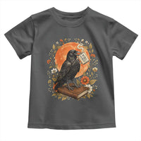 Is He Dead Yet Raven Drinking Coffee Toddler T Shirt Vintage Book Political Dark Humor