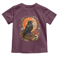 Is He Dead Yet Raven Drinking Coffee Toddler T Shirt Vintage Book Political Dark Humor