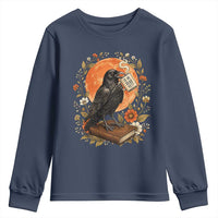 Is He Dead Yet Raven Drinking Coffee Youth Sweatshirt Vintage Book Political Dark Humor