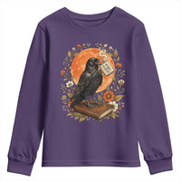 Is He Dead Yet Raven Drinking Coffee Youth Sweatshirt Vintage Book Political Dark Humor