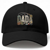 Best Fishing Dada Retro Vintage Outdoorsman Baseball Cap Bass Angler Dad Fisherman Fathers Day Gift for Men