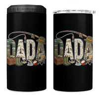 Best Fishing Dada Retro Vintage Outdoorsman 4 in 1 Can Cooler Tumbler Bass Angler Dad Fisherman Fathers Day Gift for Men