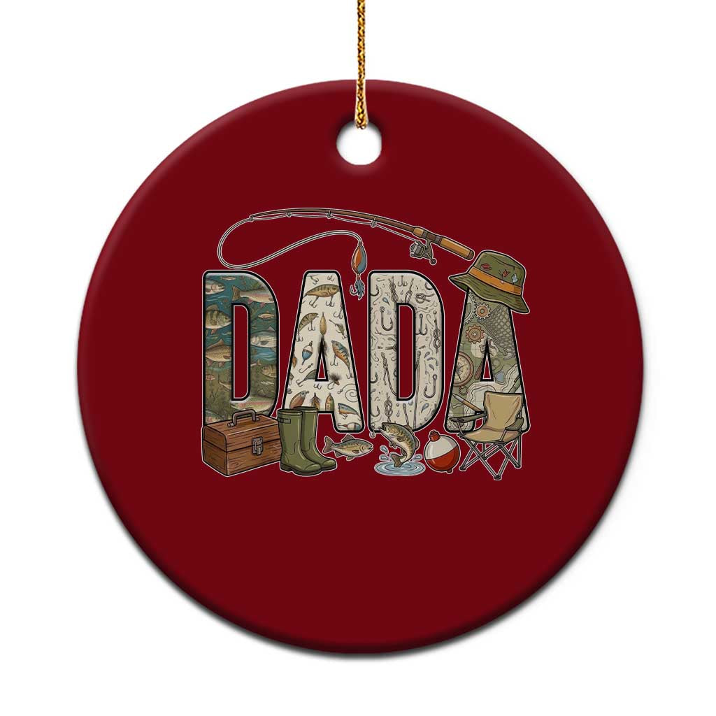 Best Fishing Dada Retro Vintage Outdoorsman Ceramic Ornament Bass Angler Dad Fisherman Fathers Day Gift for Men