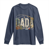 Best Fishing Dada Retro Vintage Outdoorsman Long Sleeve Shirt Bass Angler Dad Fisherman Fathers Day Gift for Men