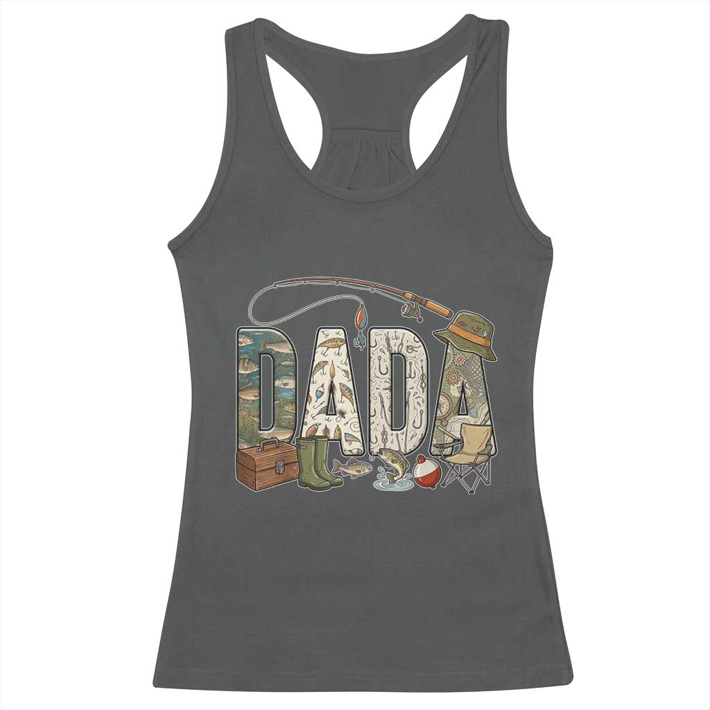 Best Fishing Dada Retro Vintage Outdoorsman Racerback Tank Top Bass Angler Dad Fisherman Fathers Day Gift for Men