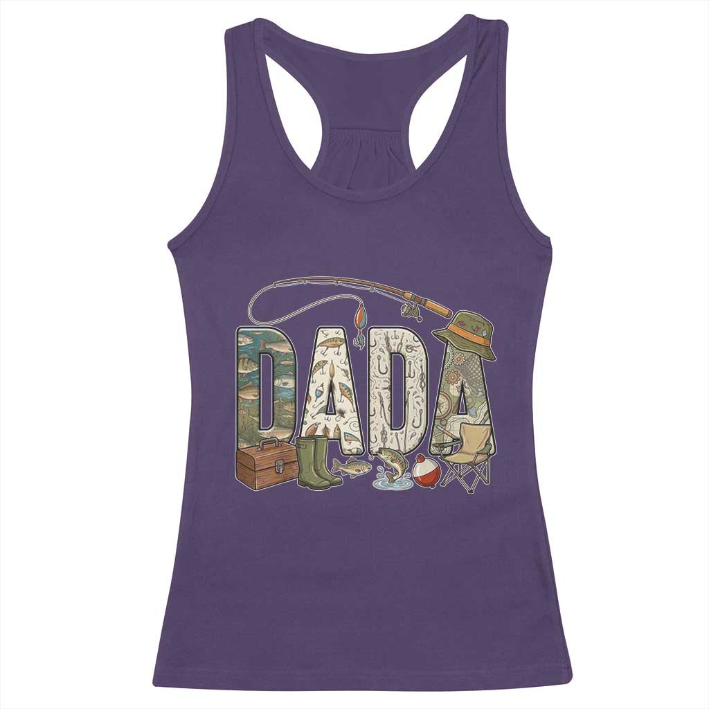 Best Fishing Dada Retro Vintage Outdoorsman Racerback Tank Top Bass Angler Dad Fisherman Fathers Day Gift for Men