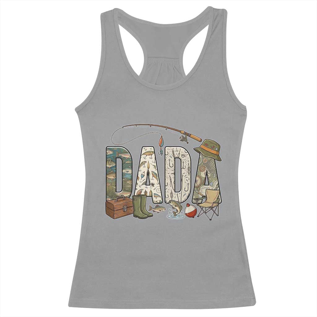 Best Fishing Dada Retro Vintage Outdoorsman Racerback Tank Top Bass Angler Dad Fisherman Fathers Day Gift for Men