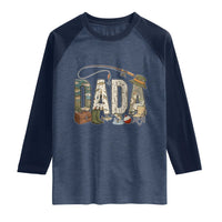 Best Fishing Dada Retro Vintage Outdoorsman Raglan Shirt Bass Angler Dad Fisherman Fathers Day Gift for Men