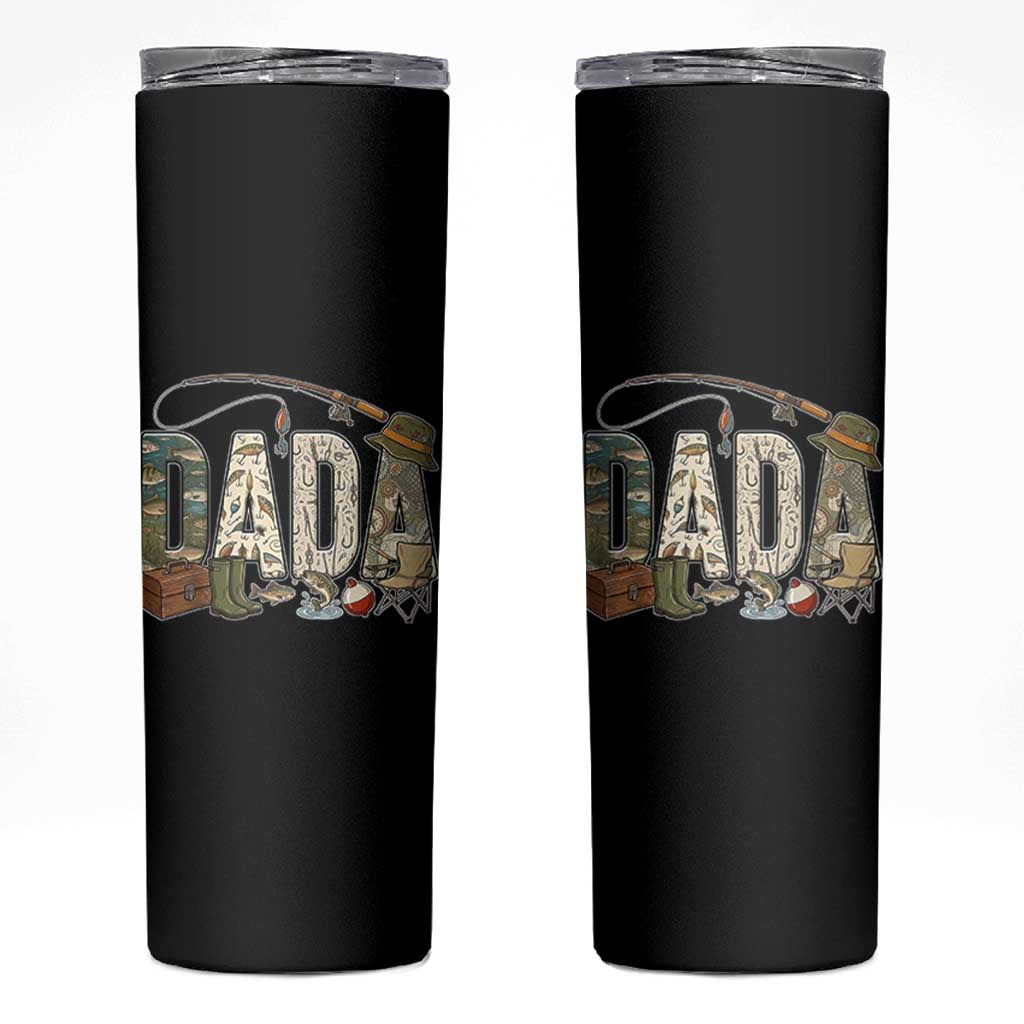 Best Fishing Dada Retro Vintage Outdoorsman Skinny Tumbler Bass Angler Dad Fisherman Fathers Day Gift for Men