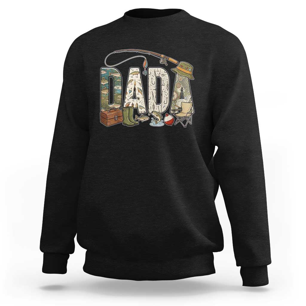 Best Fishing Dada Retro Vintage Outdoorsman Sweatshirt Bass Angler Dad Fisherman Fathers Day Gift for Men