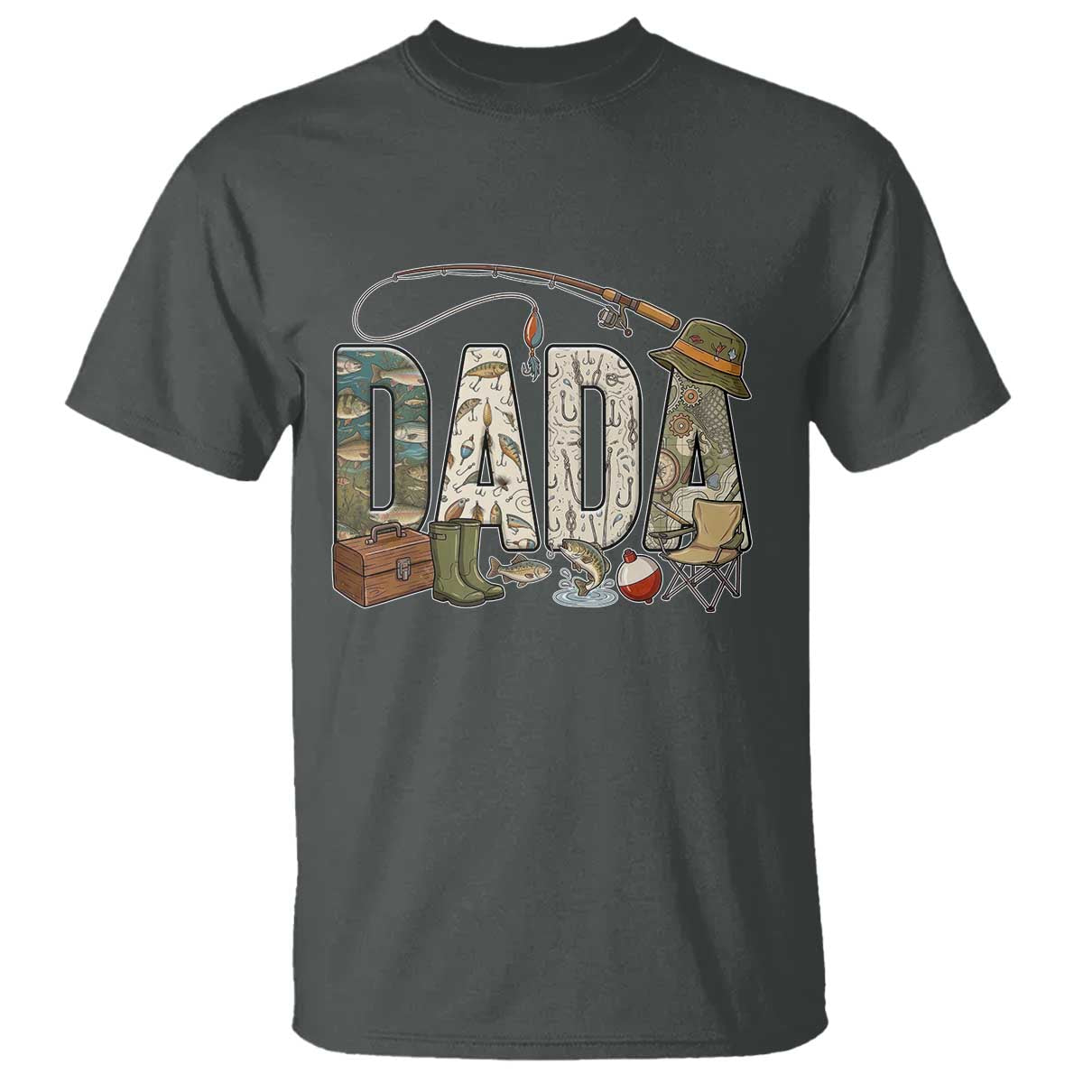 Best Fishing Dada Retro Vintage Outdoorsman T Shirt Bass Angler Dad Fisherman Fathers Day Gift for Men