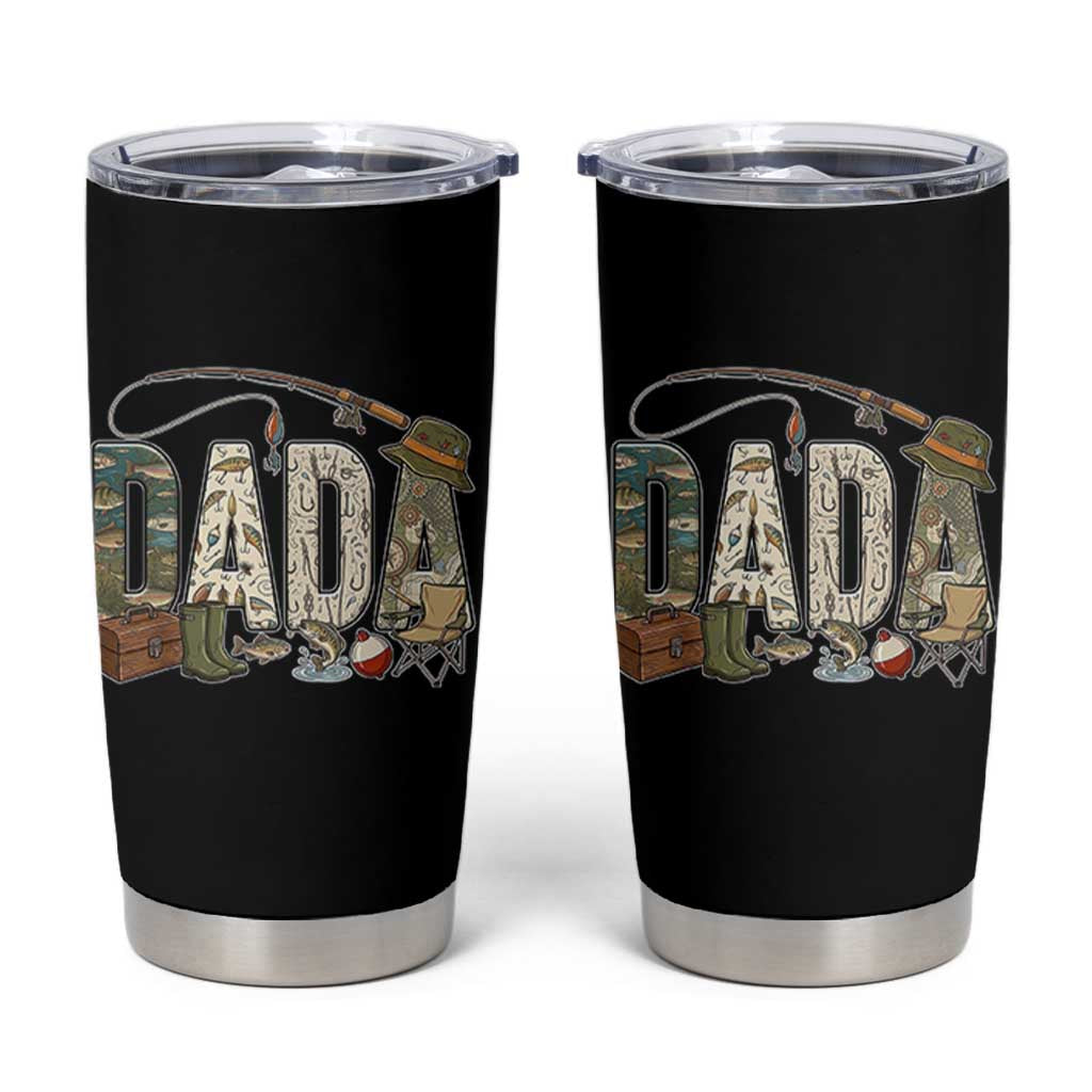 Best Fishing Dada Retro Vintage Outdoorsman Tumbler Cup Bass Angler Dad Fisherman Fathers Day Gift for Men