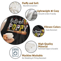 Ballpark Poppy Baseball and Softball Grandpa Throw Blanket Sports Grandfather Game Day Birthday Gifts
