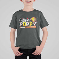 Ballpark Poppy Baseball and Softball Grandpa T Shirt For Kid Sports Grandfather Game Day Birthday Gifts