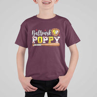 Ballpark Poppy Baseball and Softball Grandpa T Shirt For Kid Sports Grandfather Game Day Birthday Gifts