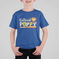 Ballpark Poppy Baseball and Softball Grandpa T Shirt For Kid Sports Grandfather Game Day Birthday Gifts