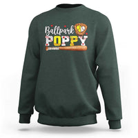 Ballpark Poppy Baseball and Softball Grandpa Sweatshirt Sports Grandfather Game Day Birthday Gifts
