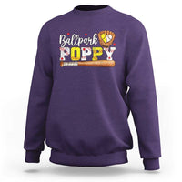 Ballpark Poppy Baseball and Softball Grandpa Sweatshirt Sports Grandfather Game Day Birthday Gifts