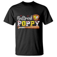Ballpark Poppy Baseball and Softball Grandpa T Shirt Sports Grandfather Game Day Birthday Gifts