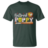 Ballpark Poppy Baseball and Softball Grandpa T Shirt Sports Grandfather Game Day Birthday Gifts
