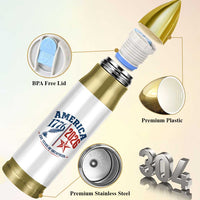 America 250 Years of Greatness Patriotic Bullet Tumbler Vintage 1776 to 2026 Quill and Star Semiquincentennial