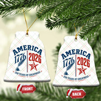 America 250 Years of Greatness Patriotic Ceramic Ornament Vintage 1776 to 2026 Quill and Star Semiquincentennial