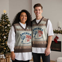 America 250 Years of Greatness Patriotic V-Neck Knit Sweater Vest Vintage 1776 to 2026 Quill and Star Semiquincentennial