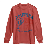 America 250 Years of Greatness Patriotic Long Sleeve Shirt Vintage 1776 to 2026 Quill and Star Semiquincentennial