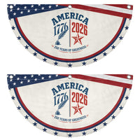America 250 Years of Greatness Patriotic Fan Flag Vintage 1776 to 2026 Quill and Star Semiquincentennial