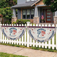 America 250 Years of Greatness Patriotic Fan Flag Vintage 1776 to 2026 Quill and Star Semiquincentennial