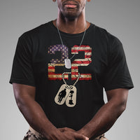 Veteran PTSD T Shirt 22 Every Day American Flag Dog Tags Suicide Awareness - Wonder Print Shop
