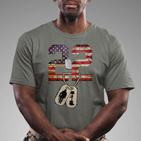 Veteran PTSD T Shirt 22 Every Day American Flag Dog Tags Suicide Awareness - Wonder Print Shop
